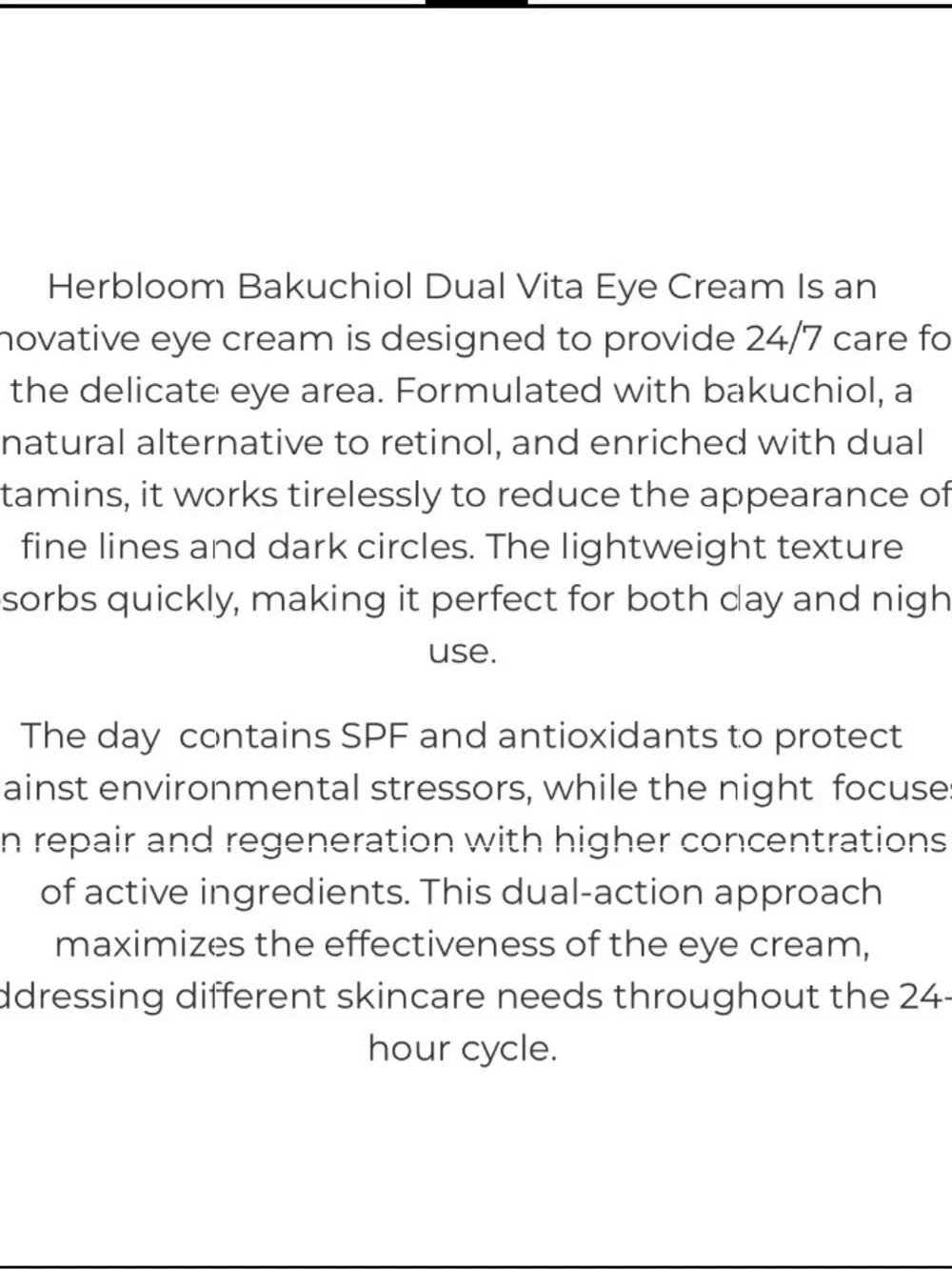 Herbloom Bakuchiol dual vita eye cream